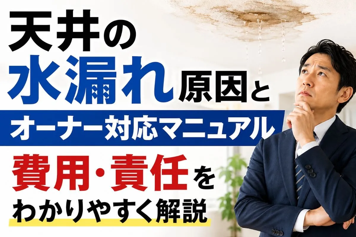天井の水漏れ原因とオーナー対応マニュアル|費用・責任をわかりやすく解説