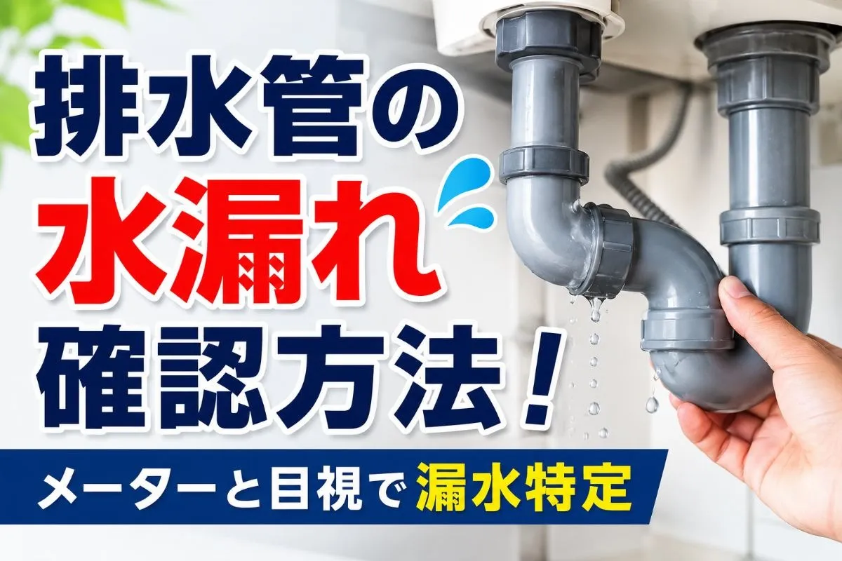 排水管の水漏れ確認方法!メーターと目視で漏水特定