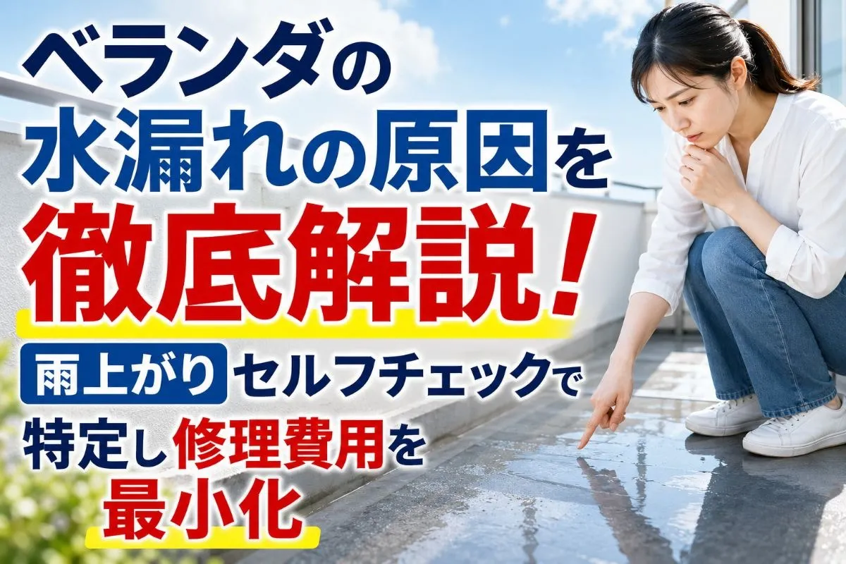 ベランダの水漏れの原因を徹底解説!雨上がりセルフチェックで特定し修理費用を最小化