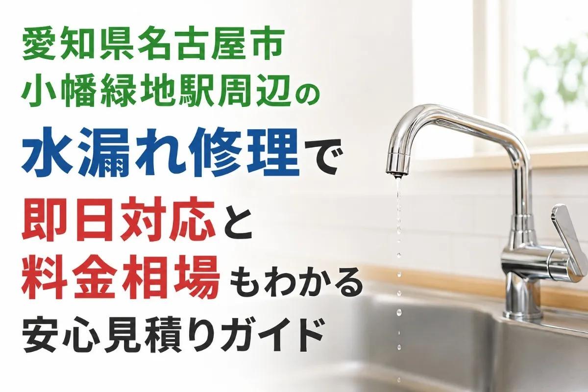 愛知県名古屋市小幡緑地駅周辺の水漏れ修理で即日対応と料金相場もわかる安心見積りガイド