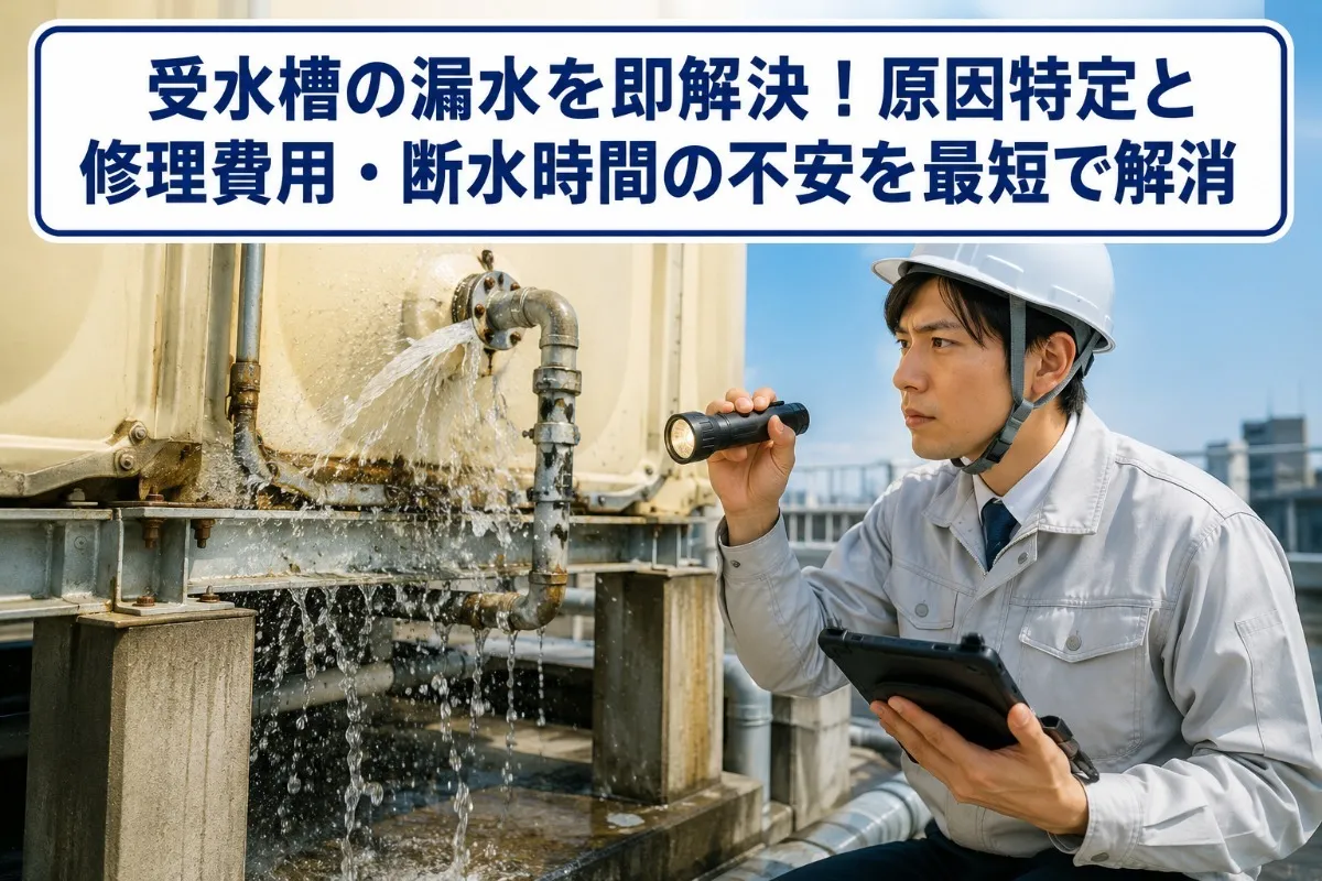 受水槽の漏水を即解決!原因特定と修理費用・断水時間の不安を最短で解消